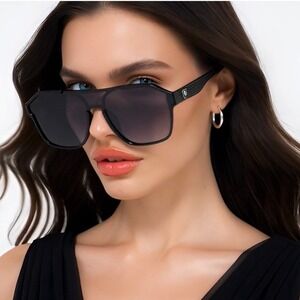 Flat Lens Street Wear Women Sunglasses Retro Flat Lens Outdoor Driving Shades